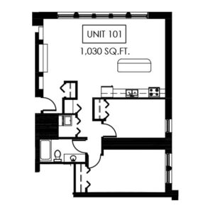 Unit 101 - 1,030 sq ft