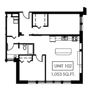 Unit 102 - 1,053 sq ft