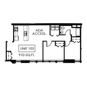 Unit 103 - 910 sq ft