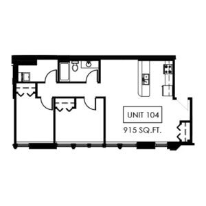 Unit 104 - 915 sq ft