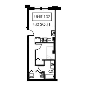 Unit 107 - 480 sq ft