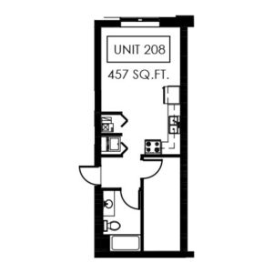 Unit 208 - 457 sq ft