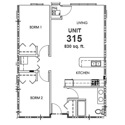 Riverside Expansion Unit 315 - 860 sq ft