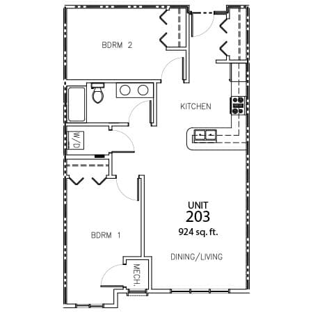 Unit 203 - 924 sq ft