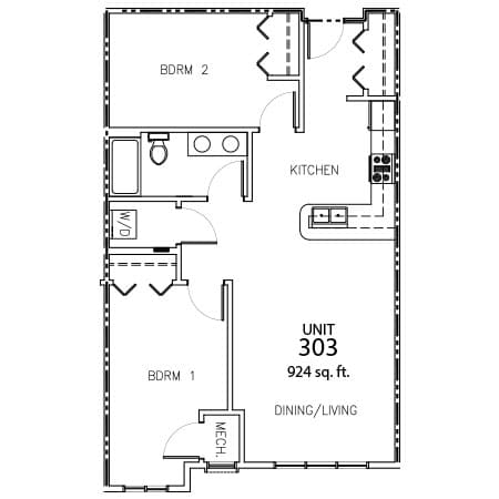 Unit 303 - 924 sq ft