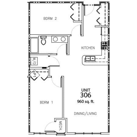 Unit 306 - 960 sq ft